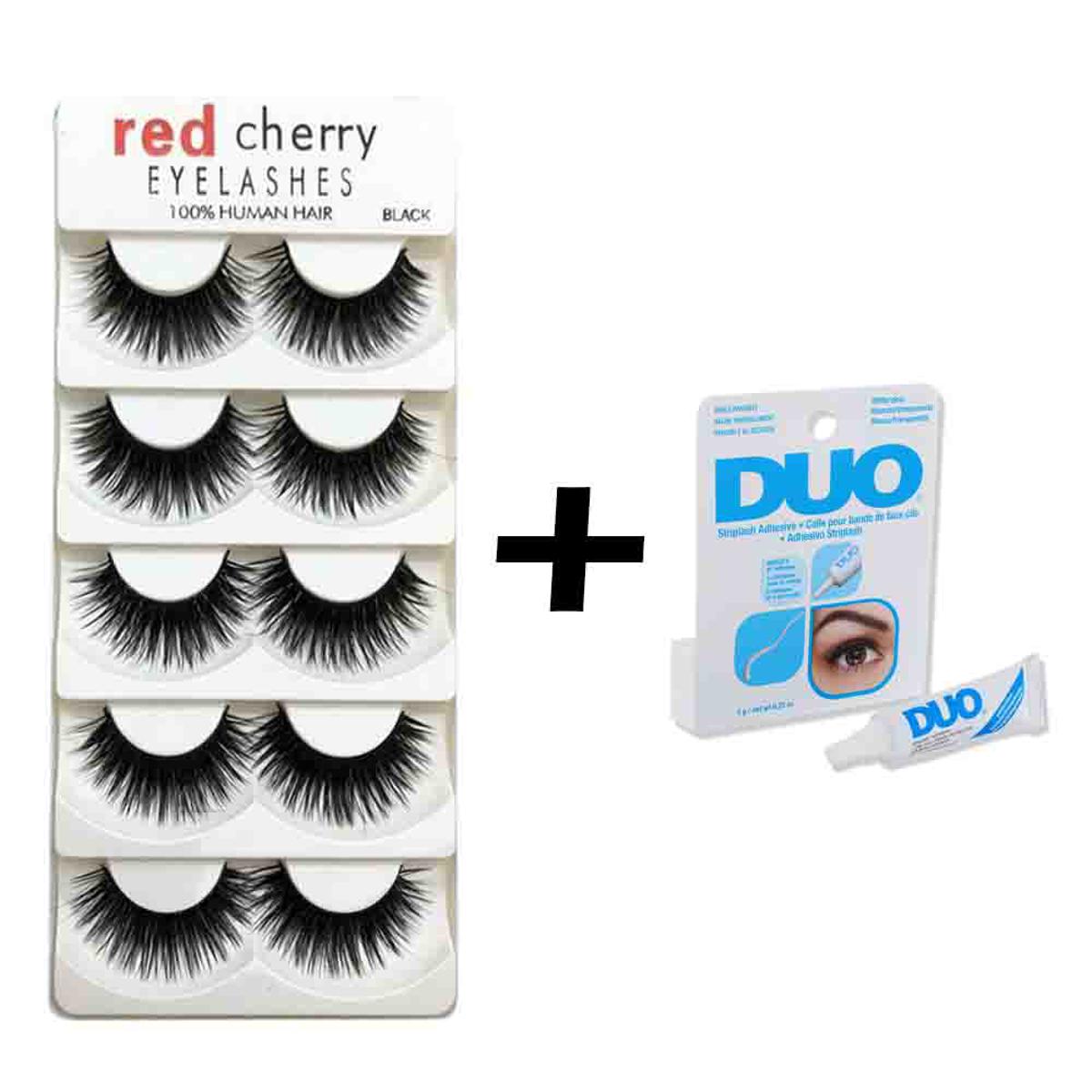 Picture of False Eyelashes Natural Long Eye Lashes Extension Makeup Professional Faux Eyelash-5 Pair With Eyelash Glue - Eyelash