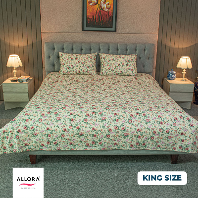 Spring Serenity Print Allora Bedsheet – Cream ALLORA BDonline shop bangladeshothoba.com