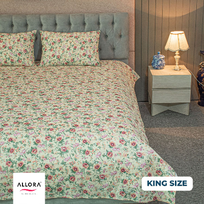 Spring Serenity Print Allora Bedsheet – Cream ALLORA BDonline shop bangladeshothoba.com