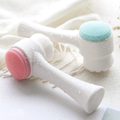 Picture of Facial Cleanser Wash Brush Double-sided Silicone Soft Mild Fiber Face Cleaning Washing Tool Skin Care Tool