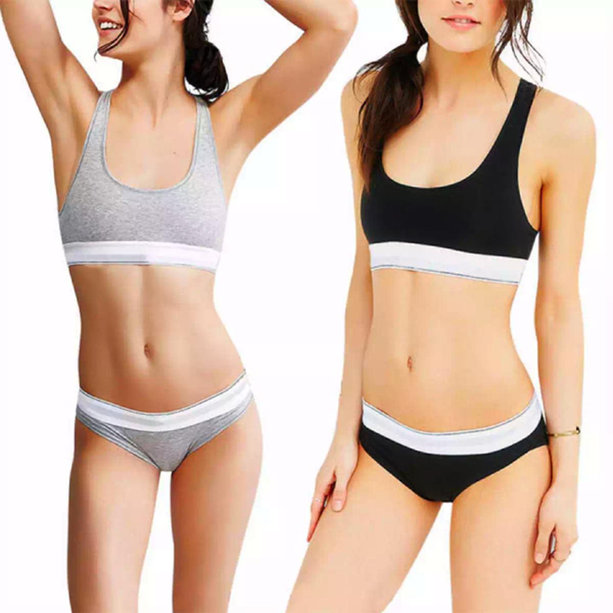 Picture of Cotton Branded Sports Bra and Panty Set for Women