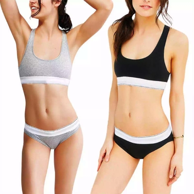 Picture of Cotton Branded Sports Bra and Panty Set for Women