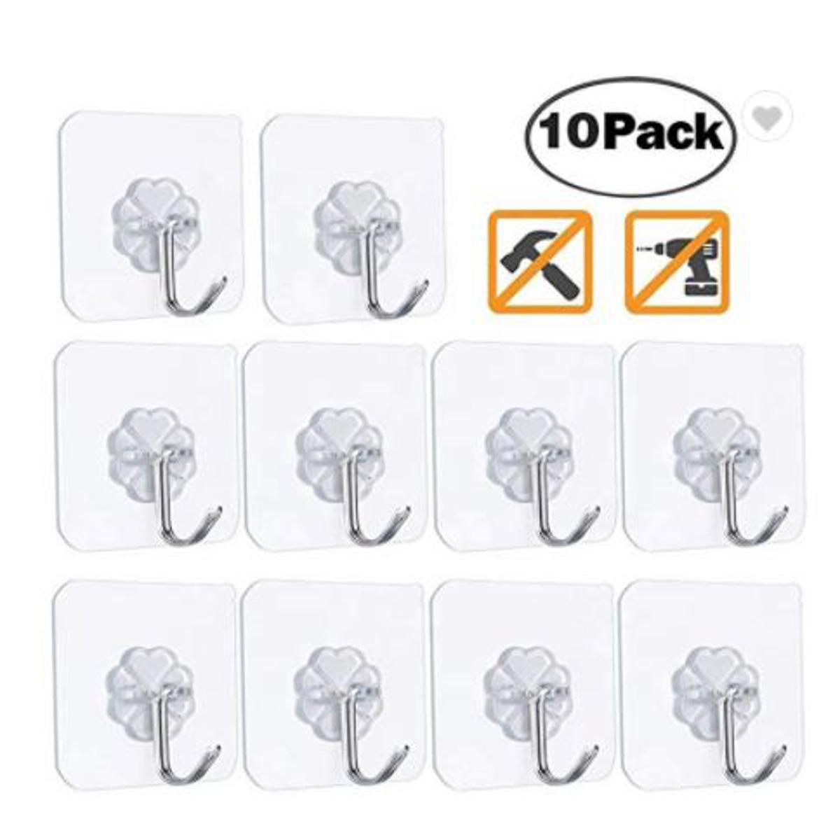 Picture of 10 Pis Transparent Self Adhesive Bathroom kitchen door wall hook wall Hanger and Trend