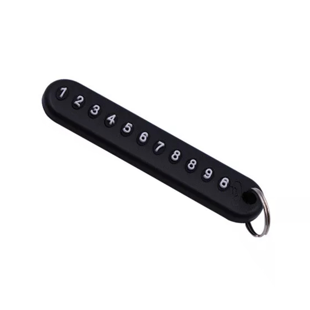 Picture of Telephone Number Anti-Lost Phone Number Key Ring for Car and Motorbike - Black