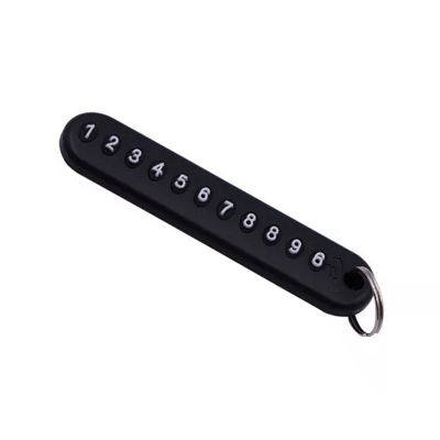Picture of Telephone Number Anti-Lost Phone Number Key Ring for Car and Motorbike - Black