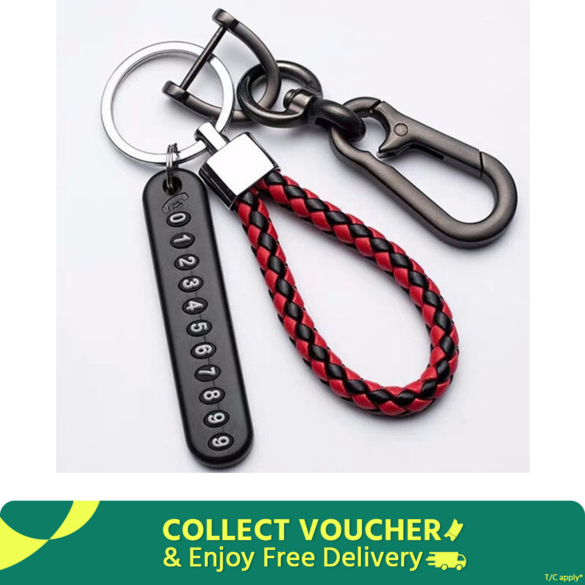 Picture of Pendant keychain Phone Number Bicycle Car Auto Motor Cycle Key Ring Anti-Lost Number Plate Mobile Number Gift for Husband