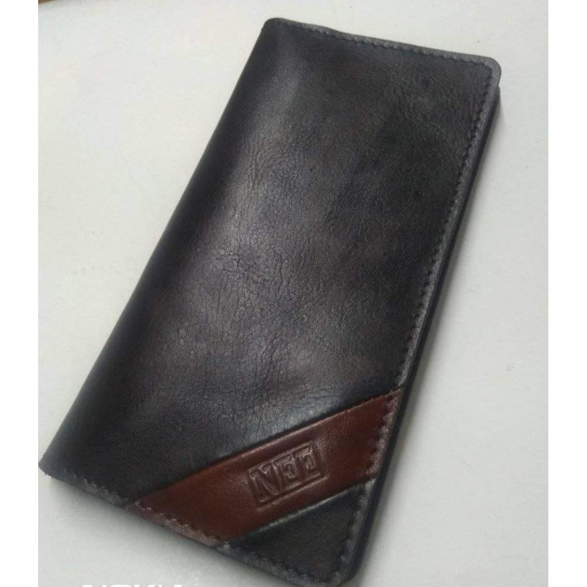 Picture of Pure Leather Money Bag Long Wallet For Men - Black