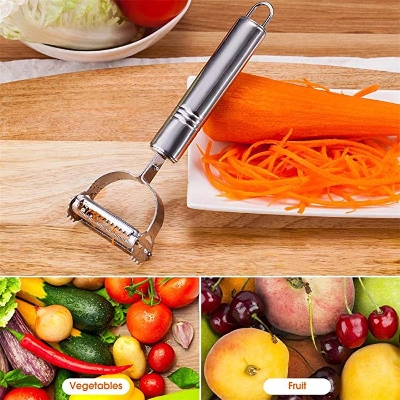 Picture of Stainless Steel Vegetable Peeler Double Blade for Fruit Vegetable skin remover Cutter big size Steel body Multi-function
