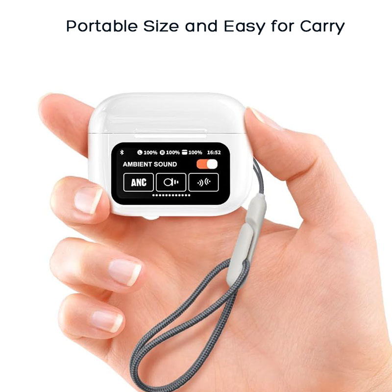 Picture of Airpods Pro 2 With Screen Display ANC / ENC Dobble Dark Touch Control Noise Reduction Long Battery Bluetooth Headphone