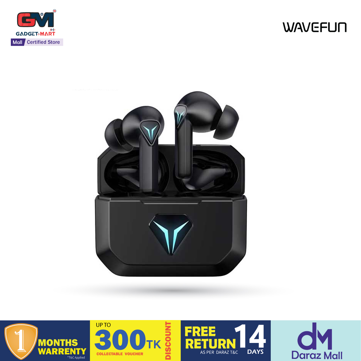 Picture of Wavefun G100 Wireless Gaming Bluetooth Earbuds - Gray - Earbuds
