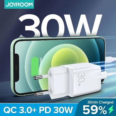 Picture of Joyroom 30W Quick Charge 3.0 USB Charging For iPhone Samsung Huawei Xiaomi 2 Port QC 3.0 Turbo Wall Charger CN Plug Adapter