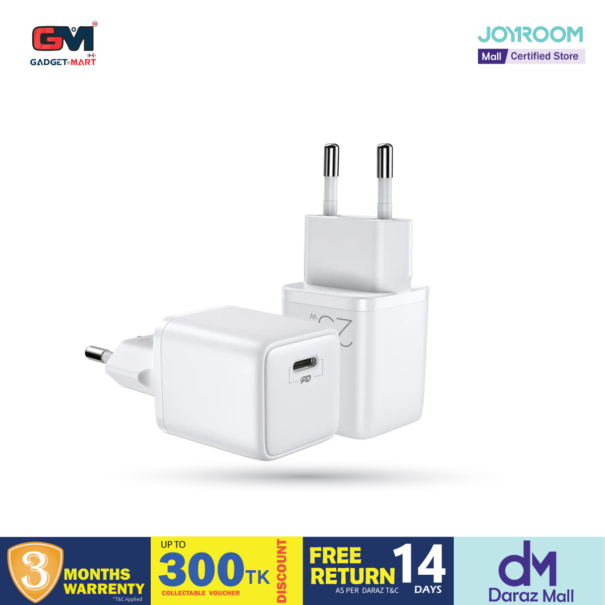 Picture of Joyroom L-P251 Fast USB Type C 25W 3A Wall Charger  -  White (EU Plug)