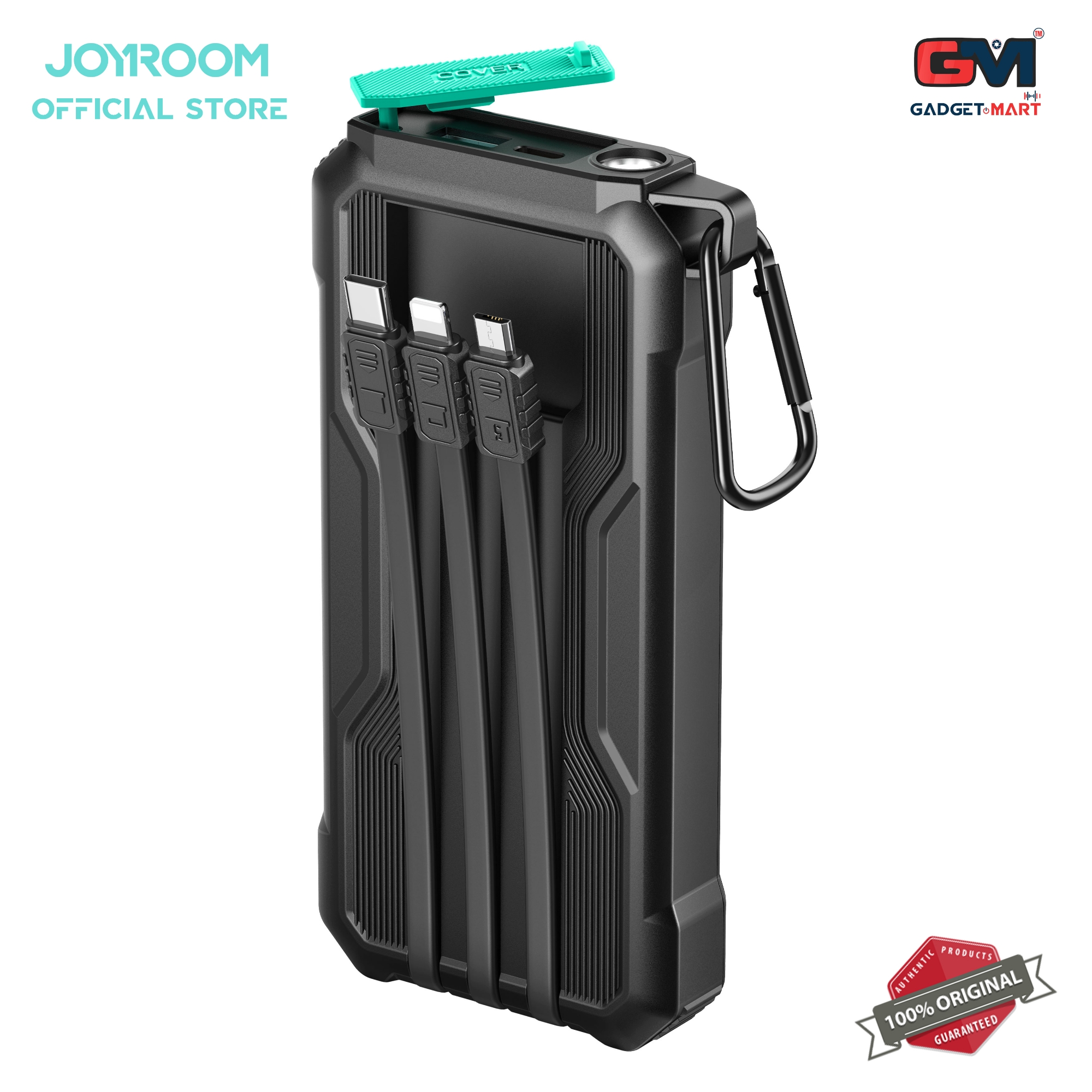 Picture of Joyroom JR-L016 Travelar Choice 2.4A Fast Charging 10000mAh Power Bank with 3 Cables & Troch Light