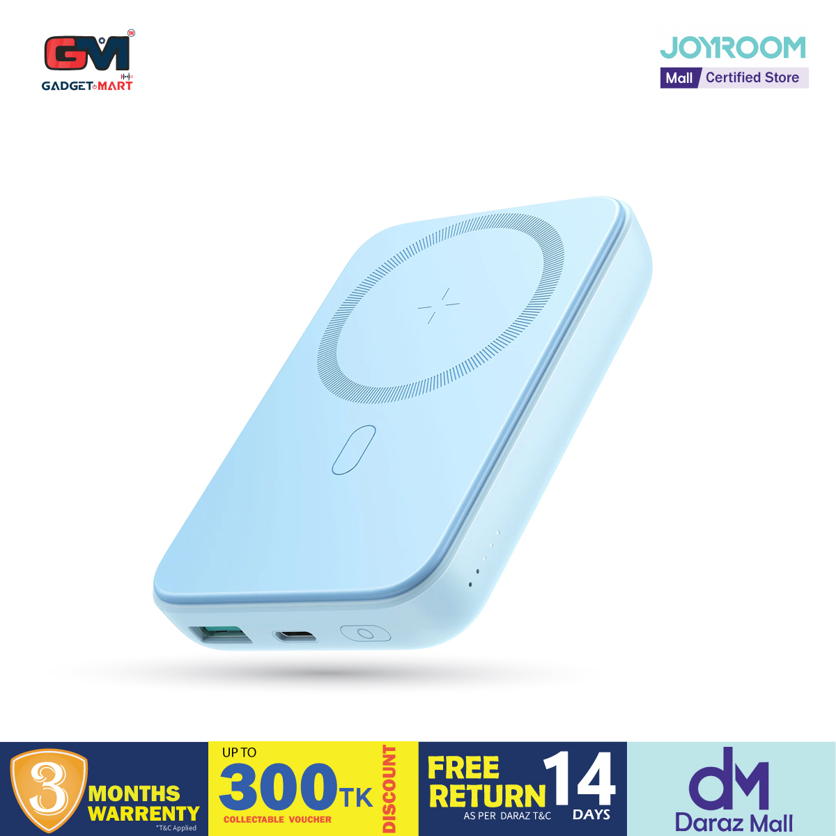 Picture of Joyroom JR-W020 New Released 20W Small & Mini PD Magnetic Wireless Power bank 10000mAh - Light Blue