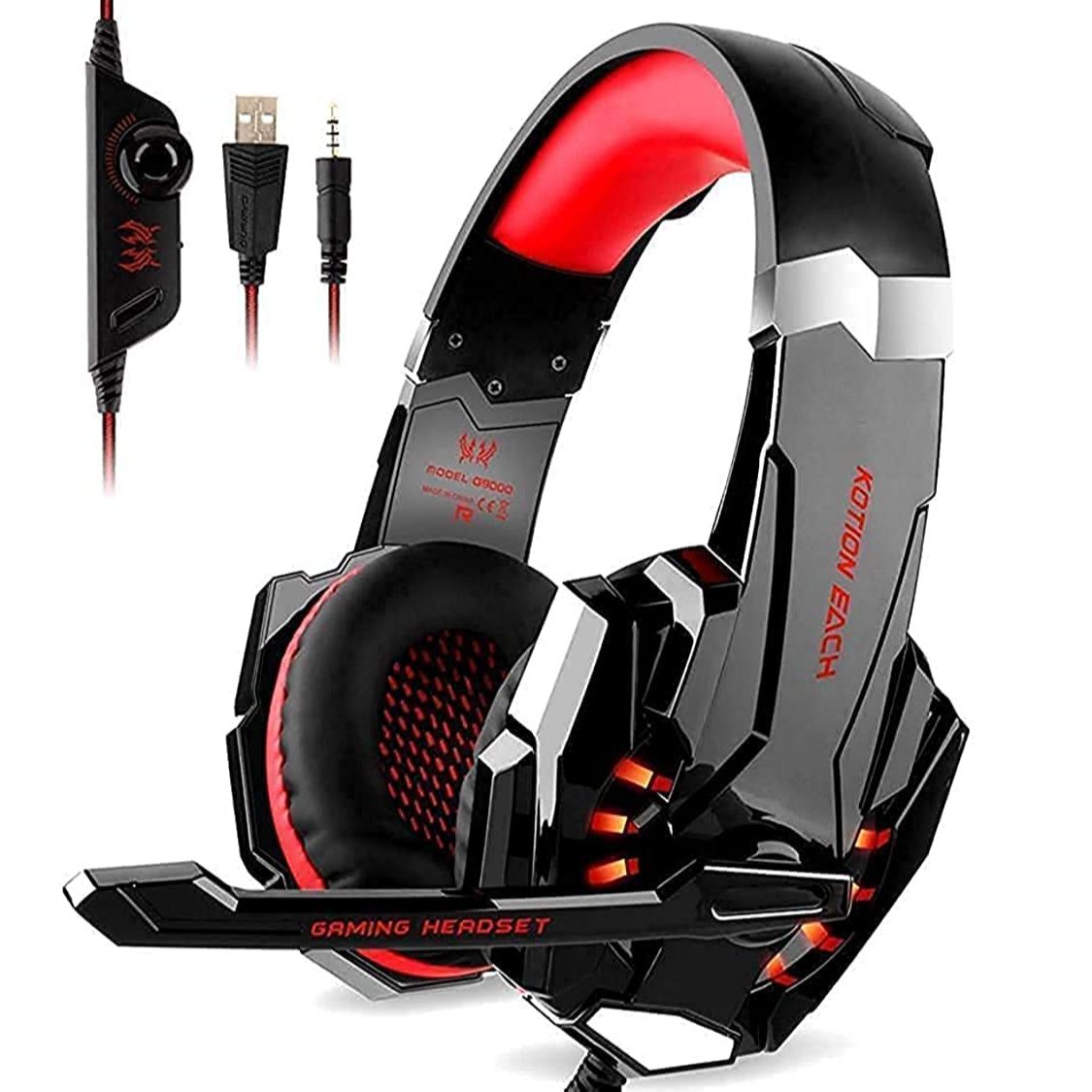 Picture of Kotion Each G9000 Over-Ear Gaming Headset 3.5mm Game Headphone Earphone with Microphone - Red