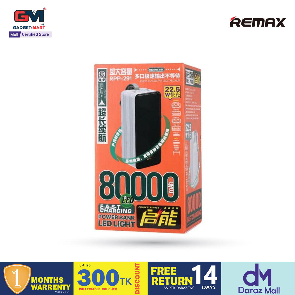 Picture of Remax RPP-291 80000mAh Big Capacity PD QC Fast Charging Camping Power Bank