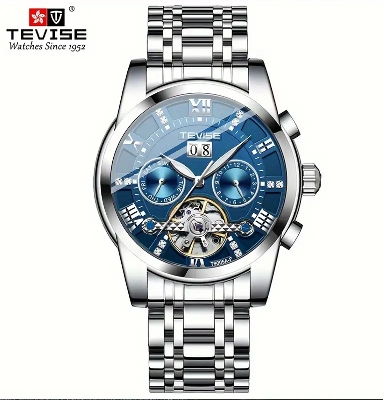 Picture of Tevise T9005Big Classic Business Design Mechanical Luxury watch for Men - Silver Blue