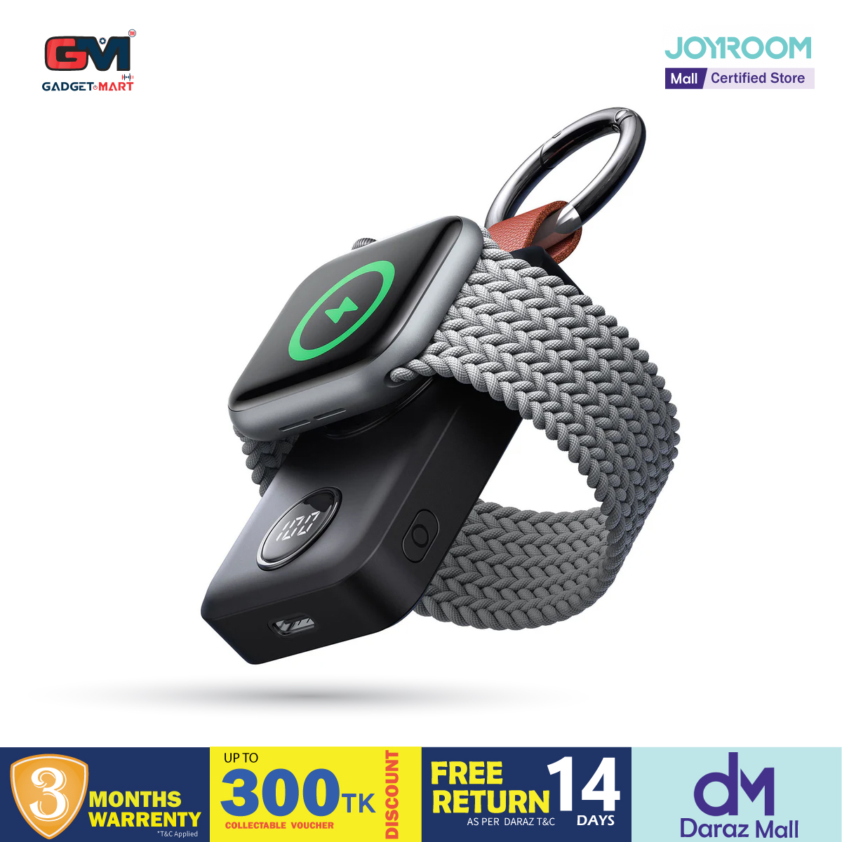 Picture of Joyroom JR-WQW01 2000mAh Portable Wireless Charger Power bank for Apple Watch - Black