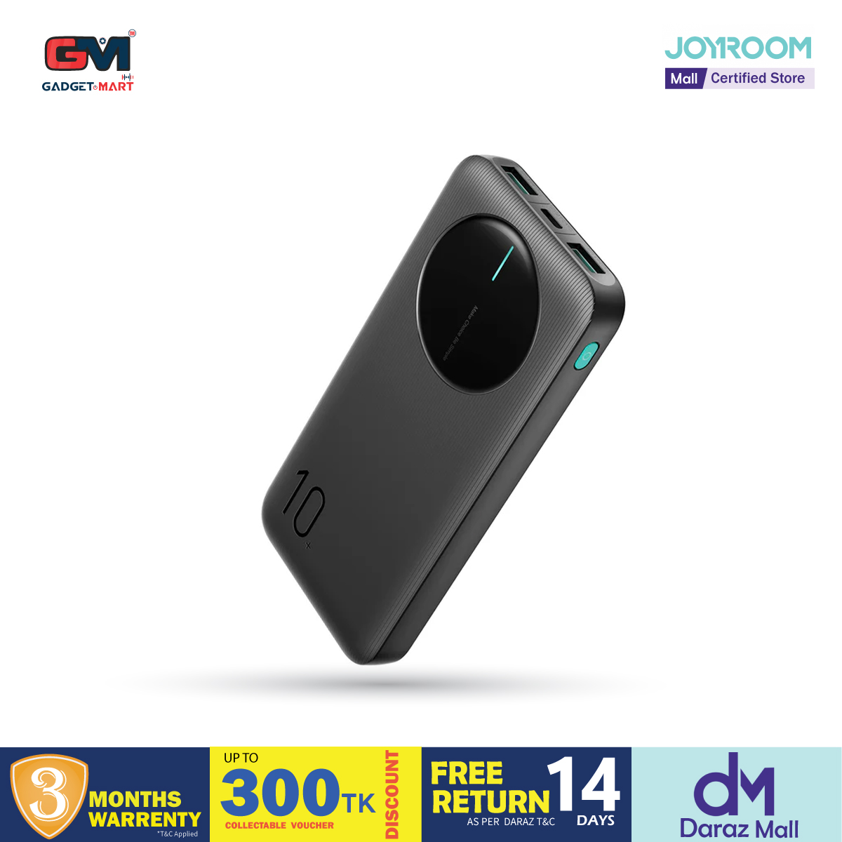 Picture of JOYROOM JR-PBF12 LED Monitor 2.4A 10000mAh Power Bank - Black