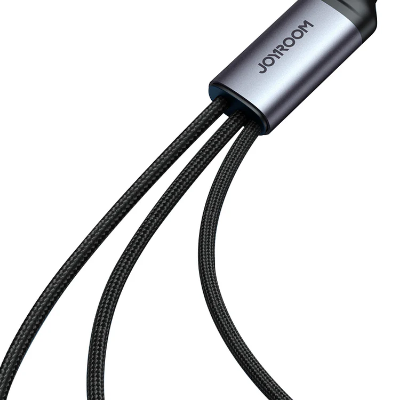 Picture of Joyroom S-A21 Speedy Series 100W 3-in-1 Fast Charging Cable (USB-A to Lightning+Type-C+Micro) 1.2m-Black