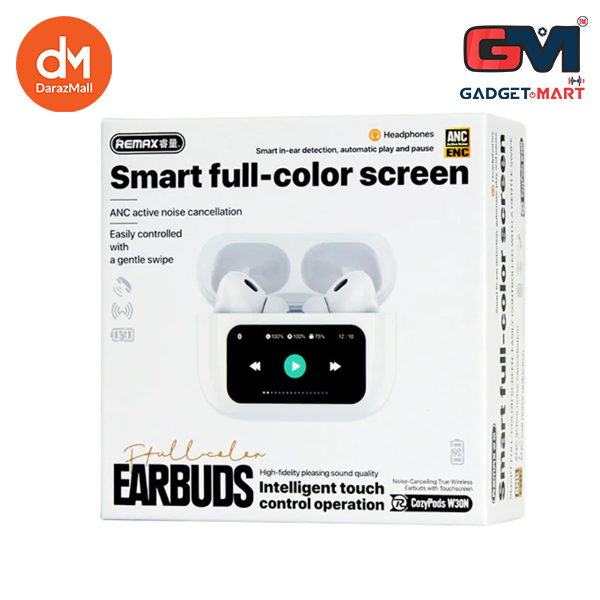 Picture of REMAX Cozypods W30N Noise-Cancelling True Wireless Earbuds with Touch Screen - White