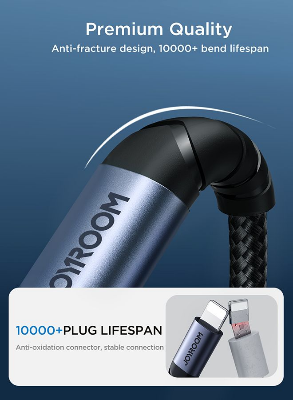 Picture of Joyroom SY-L01 Audio-Transfer Series 2-in-1 Audio Adapter (Lightning to 3.5mm+Lightning)-Black (Call Version)