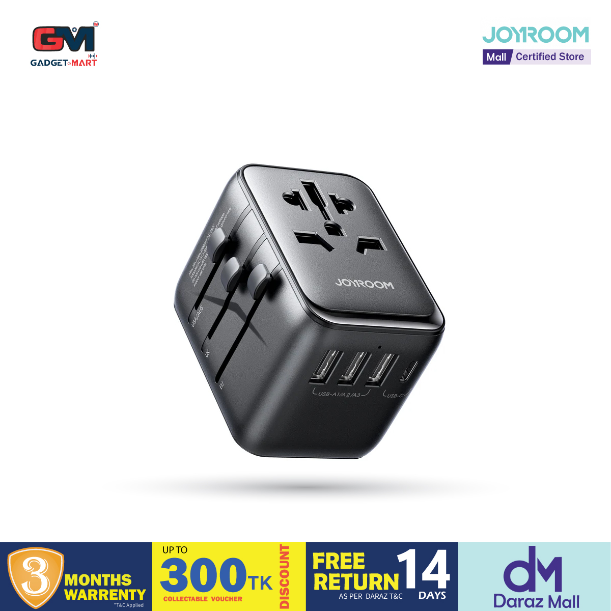 Picture of Joyroom JR-TCW01 Universal Travel Adapter-Black