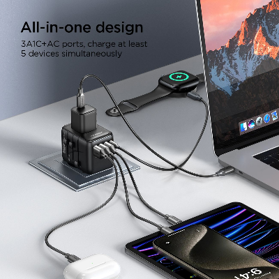 Picture of Joyroom JR-TCW01 Universal Travel Adapter-Black