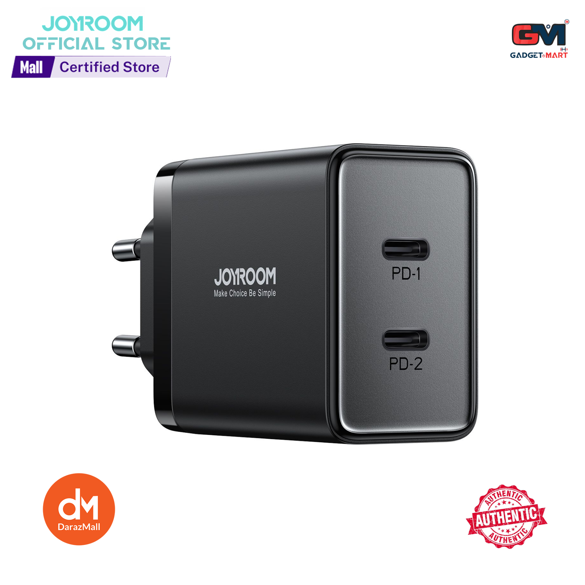 Picture of Joyroom JR-TCF09 40W 2C Fast Charger EU Plug-Black