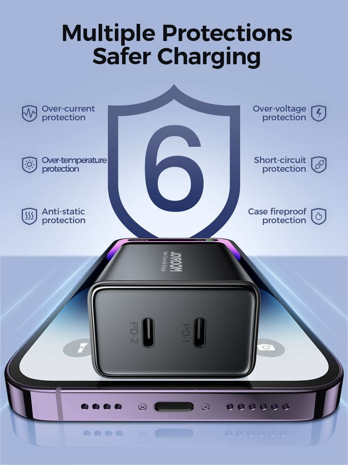 Picture of Joyroom JR-TCF09 40W 2C Fast Charger EU Plug-Black