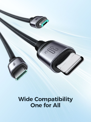 Picture of Joyroom S-A21 Speedy Series 30W 3-in-1 Fast Charging Cable (Type-C To Lightining + Type-C + Micro) 1.2m-Black