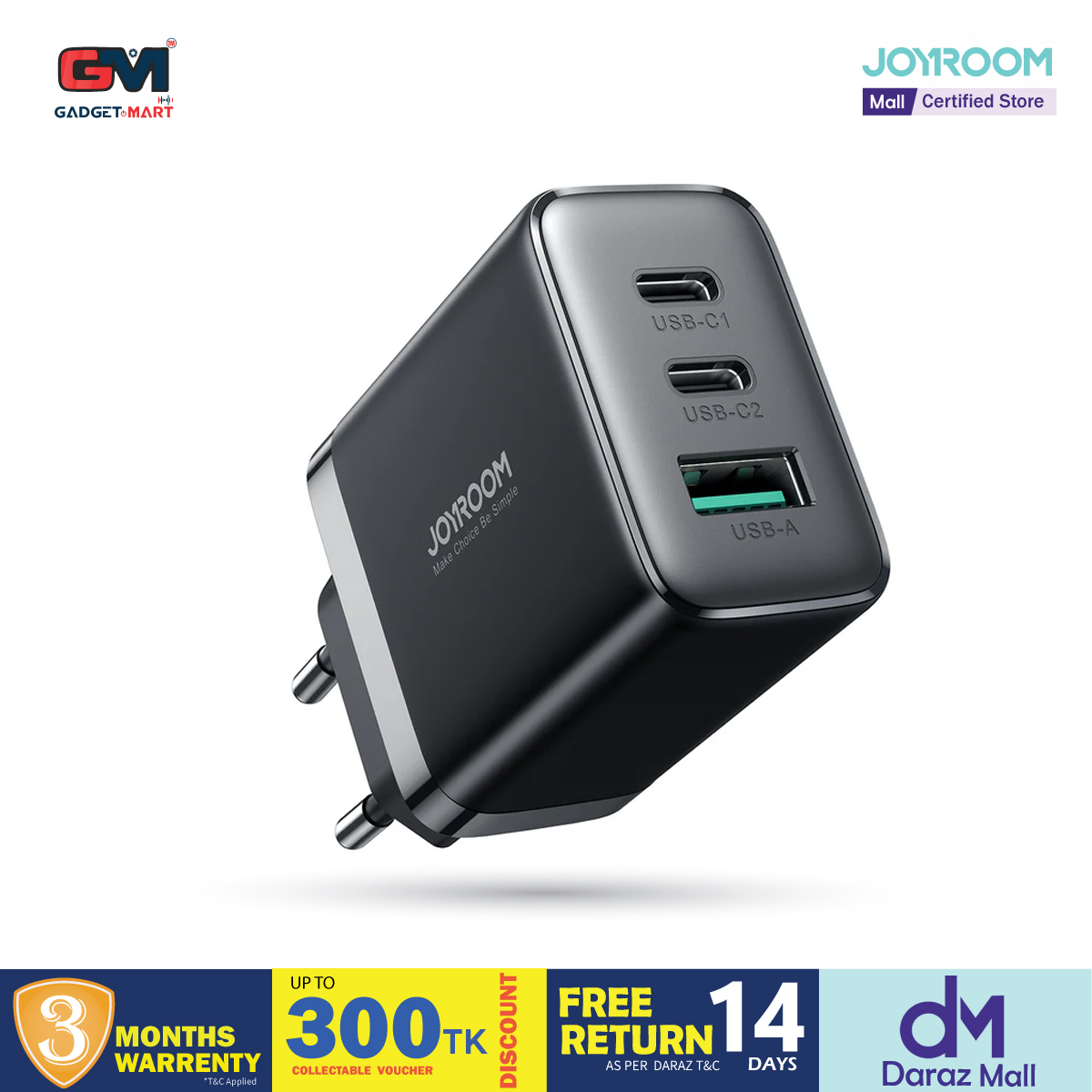 Picture of Joyroom JR-TCF10 32W 2C1A Fast Charger  (EU) -Black
