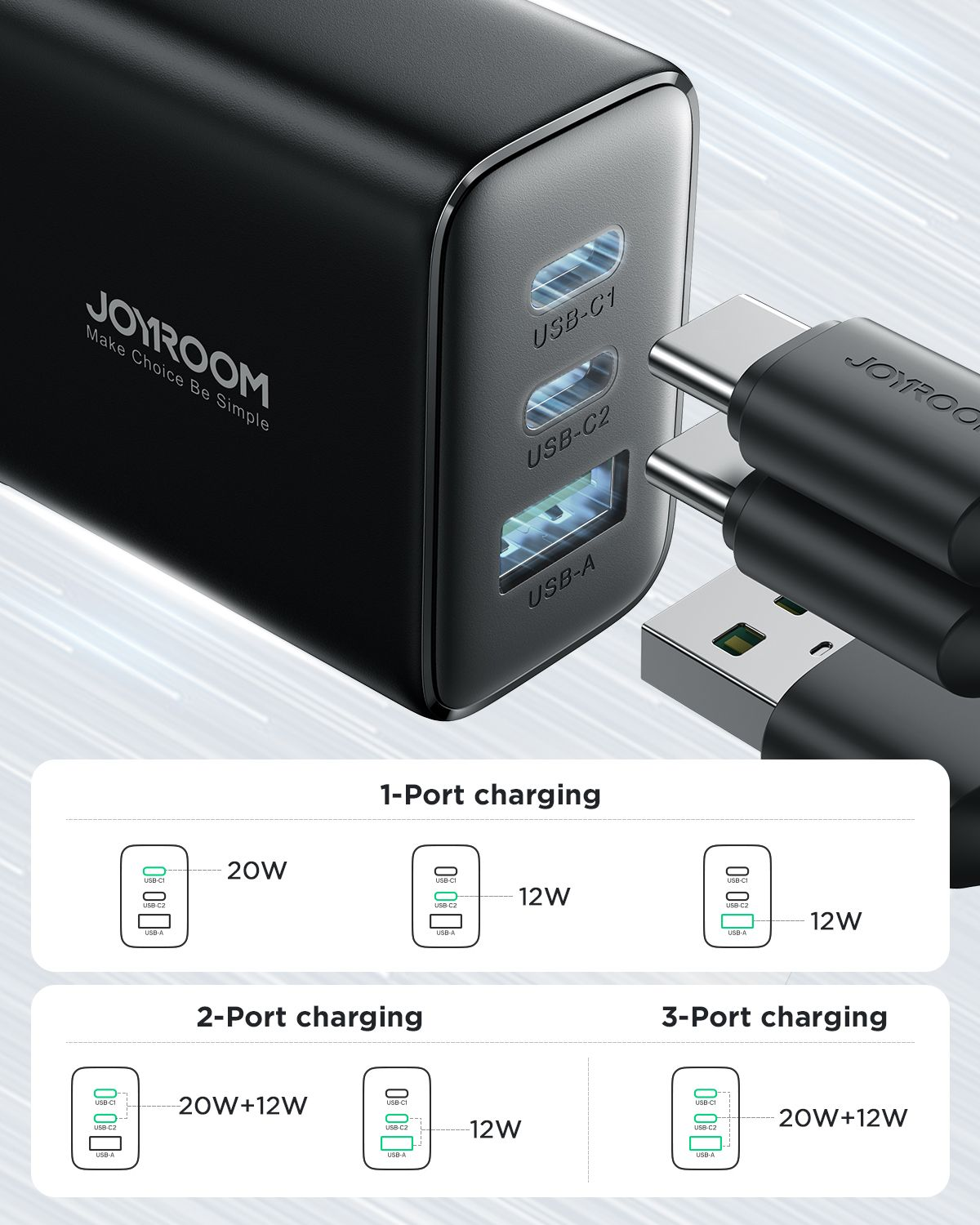 Picture of Joyroom JR-TCF10 32W 2C1A Fast Charger  (EU) -Black