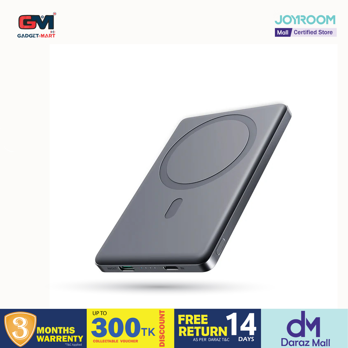 Picture of JOYROOM JR-PBM08 Pro 20W Ultra-Slim Metal Magnatic Wireless Power Bank 10000mAh