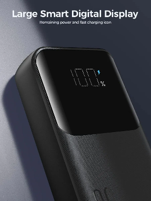 Picture of Joyroom JR-PBC06 30W 10000mAh Mini Power Bank with Dual Cables - Black