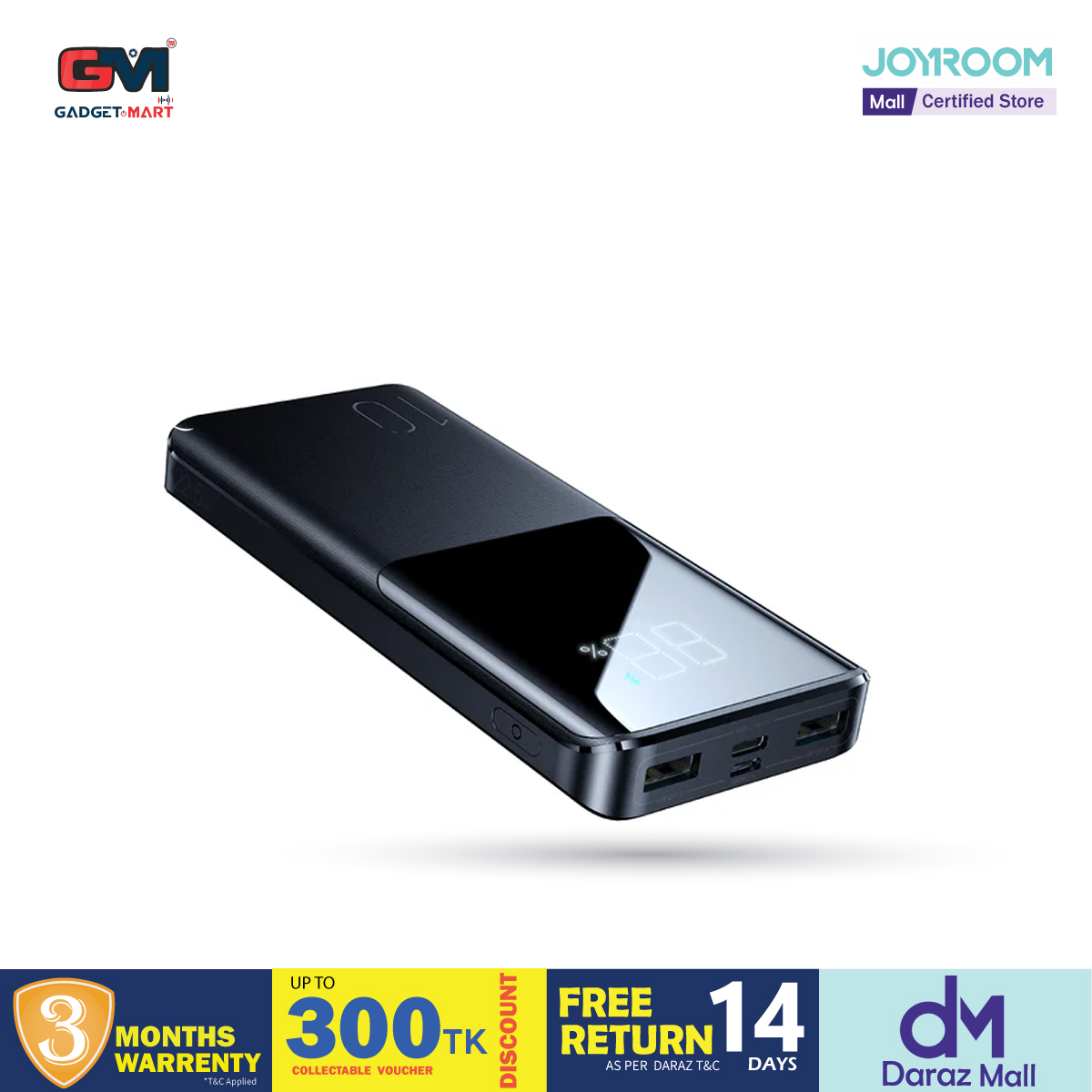 Picture of JOYROOM JR-QP191 22.5W 10000mAh Power Bank With USB to Type.C 0.3m Cable