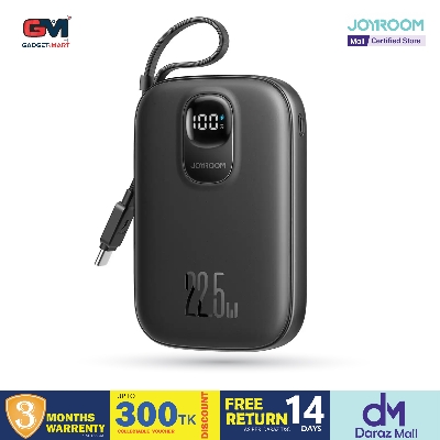 Picture of JOYROOM JR-PBF17 PD 22.5W Fast Charging 10000mAh High Capacity Power Bank with Type C Cable