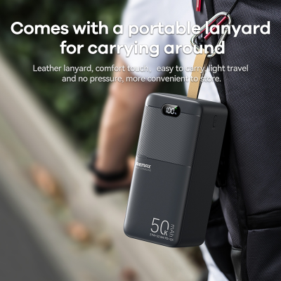 Picture of Remax RPP-117 Piloteer Series 50000mAh 27W Fast Charging (PD 27W+QC 22.5W) Power Bank - Black