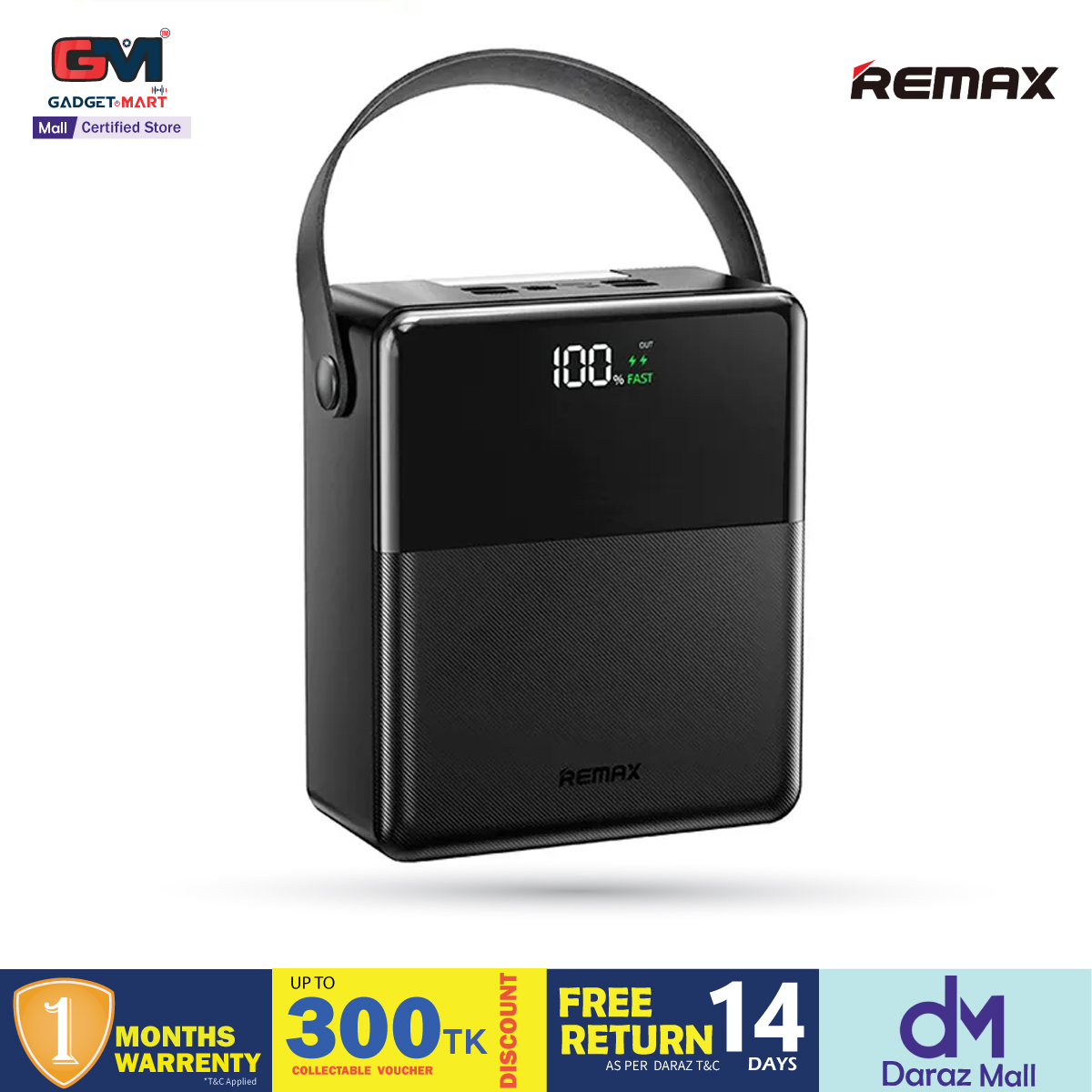 Picture of REMAX FP-1 27W+22.5W LED Lamp Fast Charging Power Bank 100000mAh Portable Ultra-Large Capacity Power Bank With LED Lighting