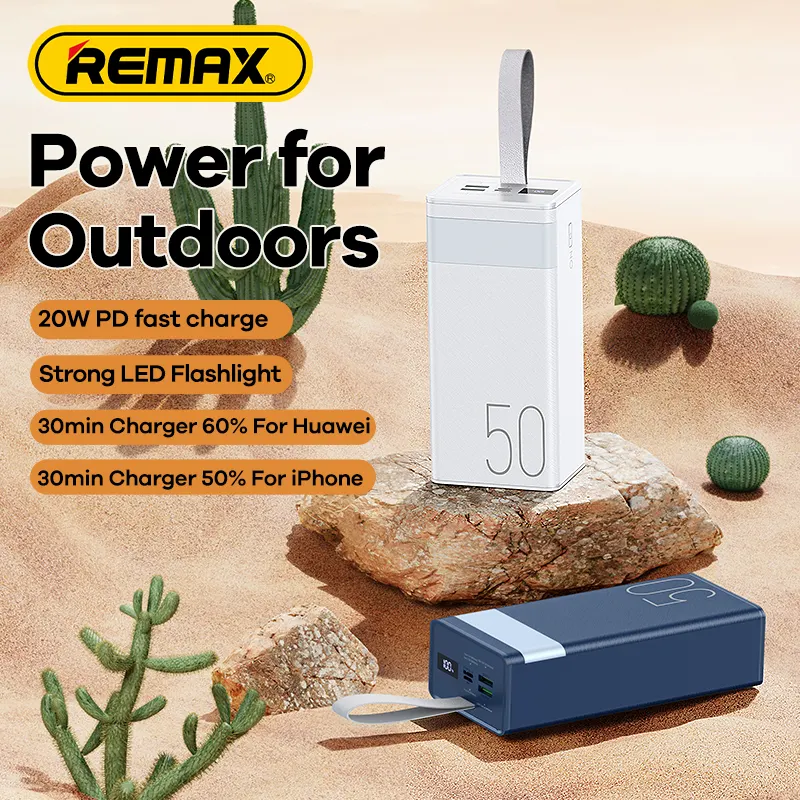 Picture of Remax RPP-321 PD20W+QC22.5W Fast Charging Portable 50000mAh Digital LED Power Bank- Black
