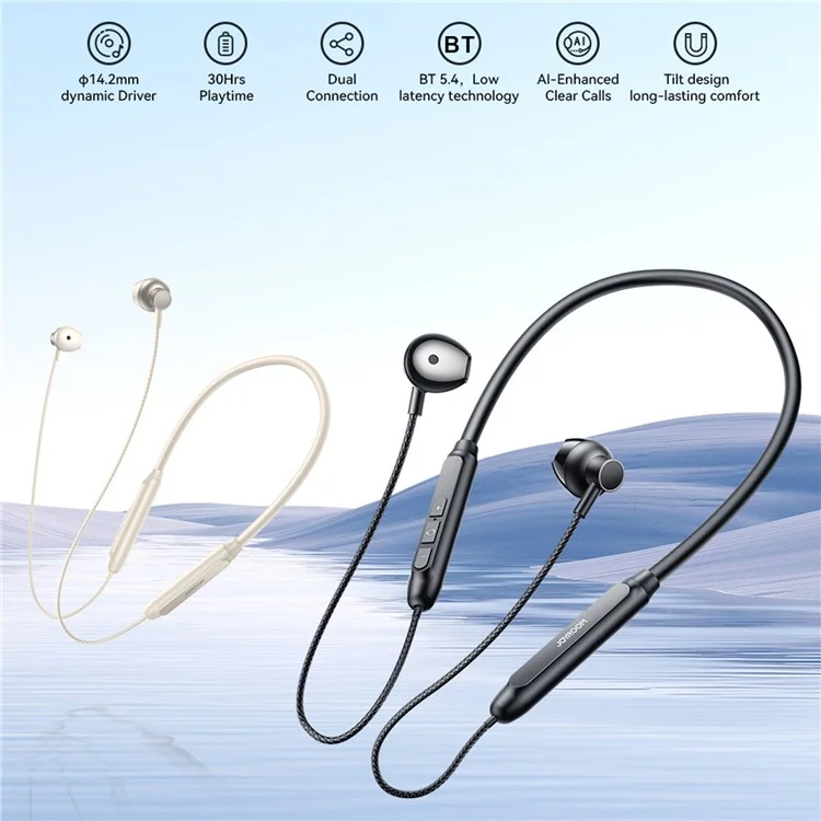 Picture of JOYROOM JR-D8 Neckband Wireless Earphone Low Latency Bluetooth-compatible 5.4 Headphone - Black