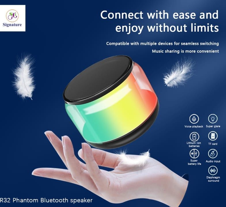 Picture of Signature STI-DR32 Transparent RGB Wireless Speaker - Black