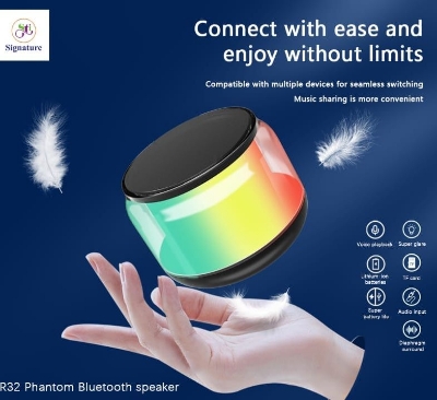 Picture of Signature STI-DR32 Transparent RGB Wireless Speaker - Black