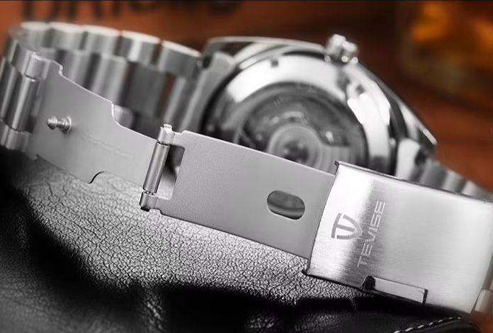 Picture of Tevise Top Brand Men Mechanical Automatic Fashion Luxury Watch- Silver-Green