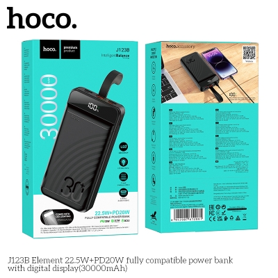 Picture of HOCO J123B 22.5W+PD20W Digital Display Fast Charging 30000mAh Phone Power Bank