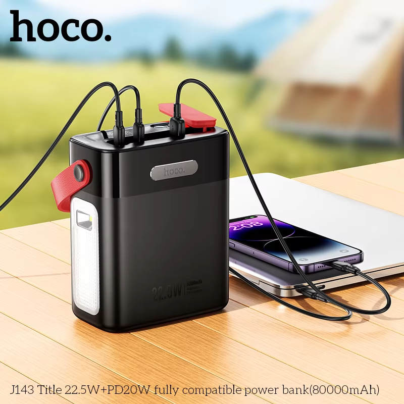 Picture of HOCO J143 22.5W Fast Charging Big Capacity 80000mAh Power Banks With Portable Outdoor Desk Lamp