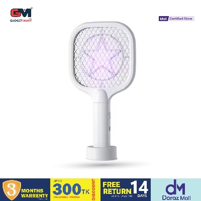 Picture of Mini Portable Electric Mosquito Swatter Racket Rechargeable Automatic USB Electric Mosquito Swatter for Indoor - White