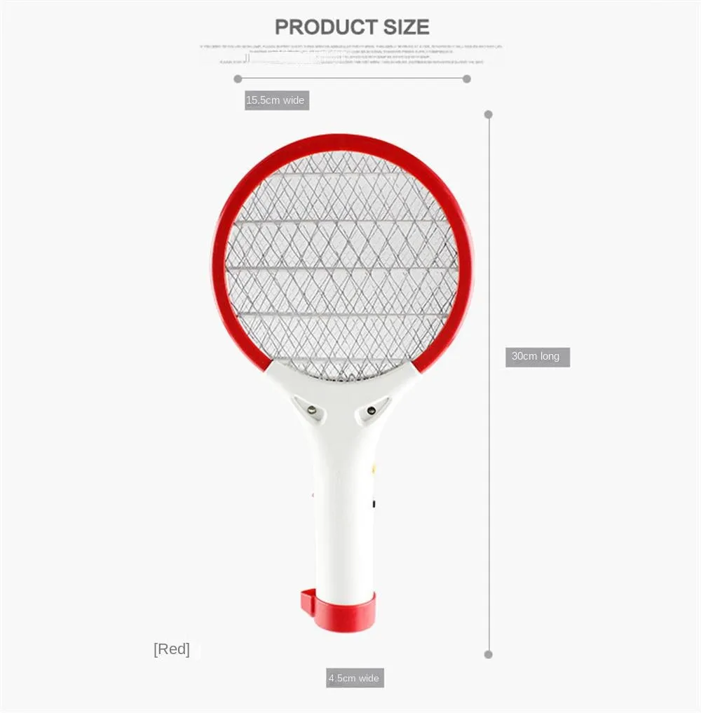 Picture of USB Car Mini Electric Mosquito Swatter Summer Mosquito Insect Racket Killer Rechargeable Handheld Bug Zapper For Bedroom & Outdoor With Powerfull LED Light
