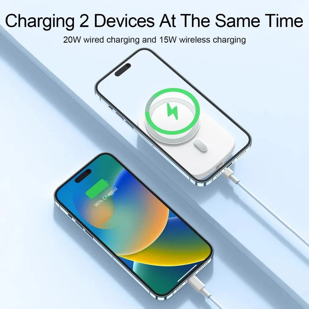 Picture of Joyroom JR-W030 20W 6000mAh Magnetic Wireless Slim Power Bank with Ring Holder- Black