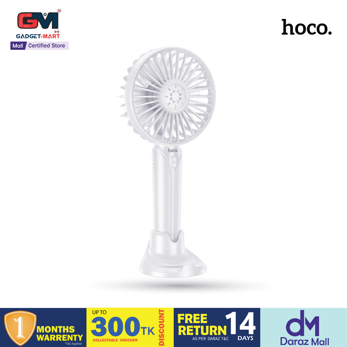Picture of Hoco Portable Hand Carry Mini Handheld Fan - White